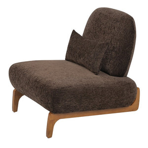 English Elm Modern Armless Slipper Chair Linen Upholstered High Back with Solid Wood Base Dark Brown / Natural N767P449783D