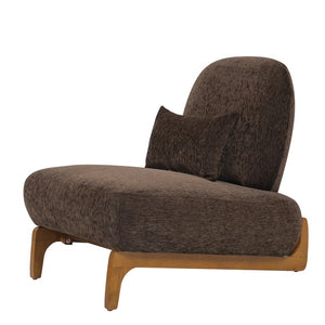 English Elm Modern Armless Slipper Chair Linen Upholstered High Back with Solid Wood Base Dark Brown / Natural N767P449783D