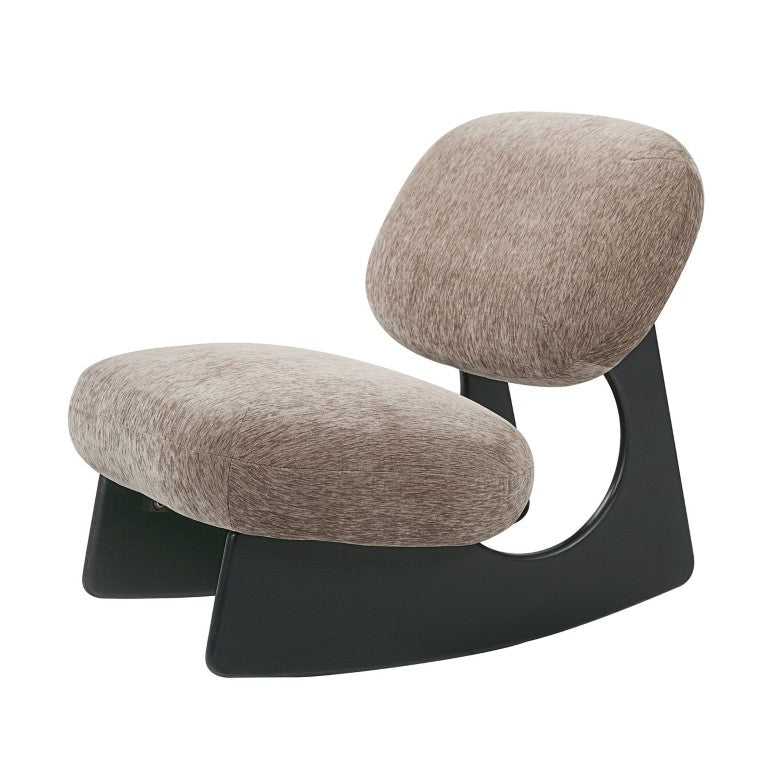 English Elm Modern Sculptural Chenille Rocking Lounge Chair Hollow Frame Ergonomic Nursery Seat N767P452334E