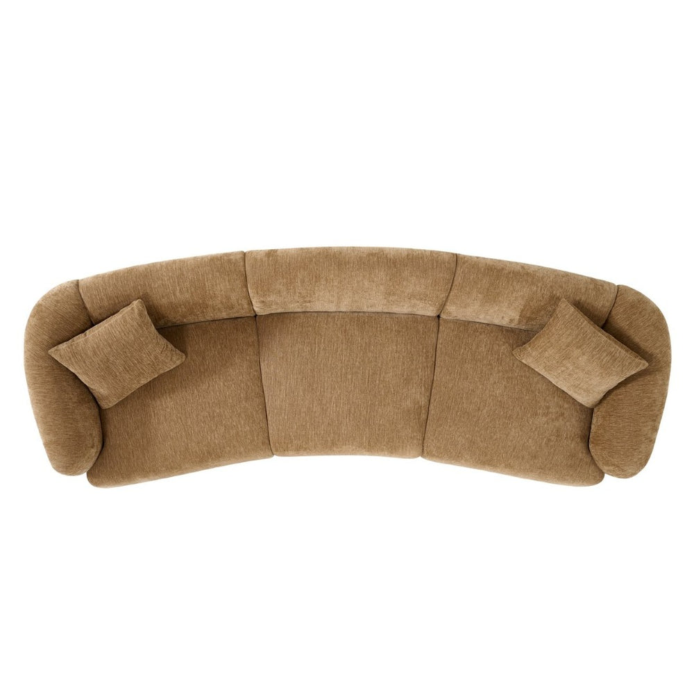 English Elm 98.5 Inch Curved Boucle Three Seat Sofa Plush Foam Living Room Contemporary N767P452812M