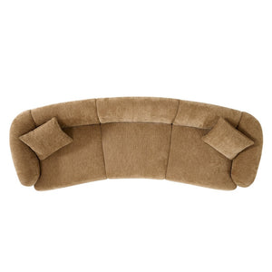 English Elm 98.5 Inch Curved Boucle Three Seat Sofa Plush Foam Living Room Contemporary N767P452812M