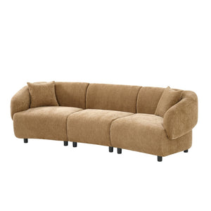 English Elm 98.5 Inch Curved Boucle Three Seat Sofa Plush Foam Living Room Contemporary N767P452812M