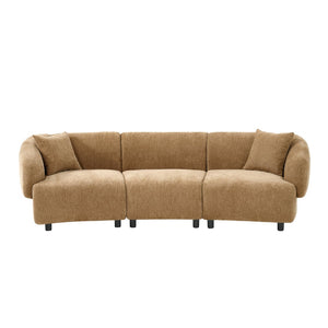 English Elm 98.5 Inch Curved Boucle Three Seat Sofa Plush Foam Living Room Contemporary N767P452812M