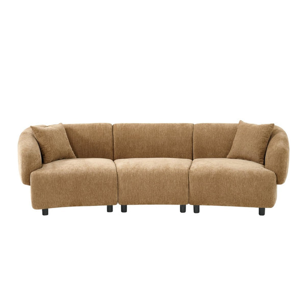English Elm 98.5 Inch Curved Boucle Three Seat Sofa Plush Foam Living Room Contemporary N767P452812M