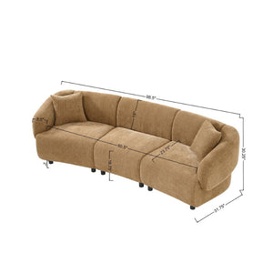 English Elm 98.5 Inch Curved Boucle Three Seat Sofa Plush Foam Living Room Contemporary N767P452812M