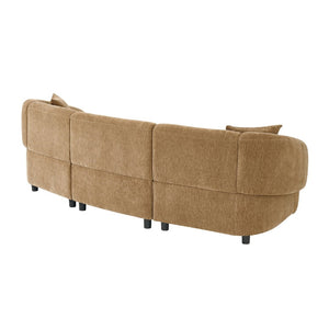 English Elm 98.5 Inch Curved Boucle Three Seat Sofa Plush Foam Living Room Contemporary N767P452812M
