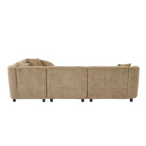 English Elm 104" Curved Bouclé L-shaped Sectional Sofa Plush 4-seat Modern Living Room N767P466127K