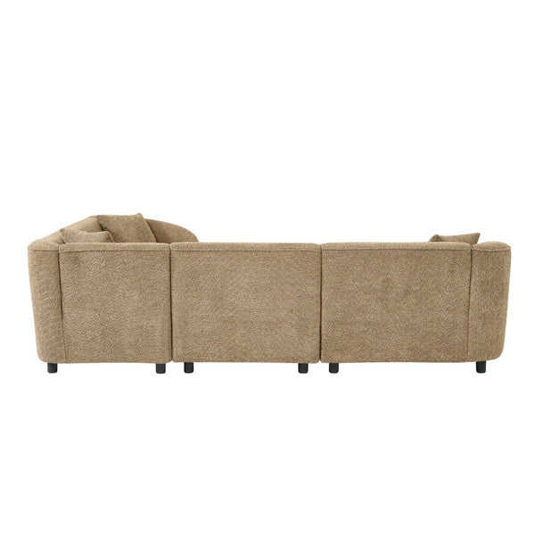 English Elm 104" Curved Bouclé L-shaped Sectional Sofa Plush 4-seat Modern Living Room N767P466127K