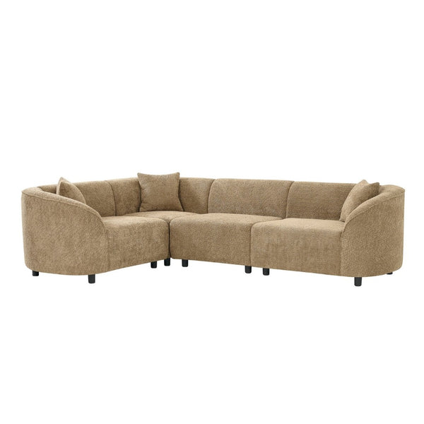 English Elm 104" Curved Bouclé L-shaped Sectional Sofa Plush 4-seat Modern Living Room N767P466127K