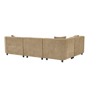 English Elm 104" Curved Bouclé L-shaped Sectional Sofa Plush 4-seat Modern Living Room N767P466127K