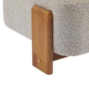 English Elm 27.25 Boucle Lounge Chair Solid Wood Frame Rolled Back Wide Seat Modern Accent N767P477891A