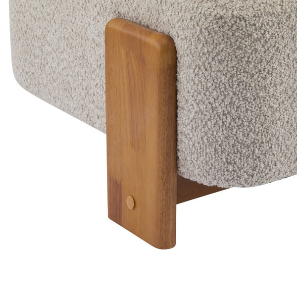 English Elm 27.25 Boucle Lounge Chair Solid Wood Frame Rolled Back Wide Seat Modern Accent N767P477891A