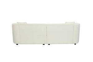 English Elm 87 Inch Curved Velvet Sofa Sculptural Low Profile Design for Modern Living Rooms N767P504825U
