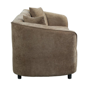 English Elm 87 Inch Curved Velvet Sofa Sculptural Silhouette for Modern Living Rooms N767P504825W