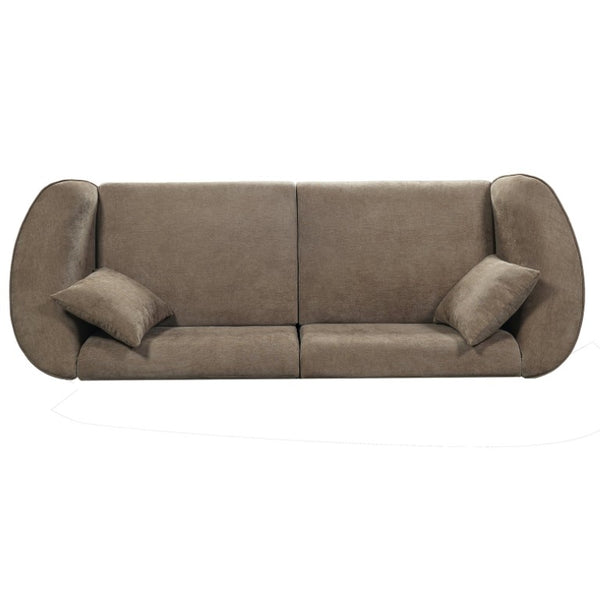 English Elm 87 Inch Curved Velvet Sofa Sculptural Silhouette for Modern Living Rooms N767P504825W