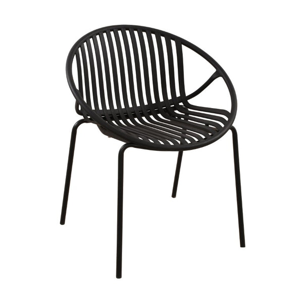 English Elm 7 Piece Outdoor Aluminum Polypropylene Dining Set with Six Stackable Patio Chairs N768P192555K_6_N768P491921B