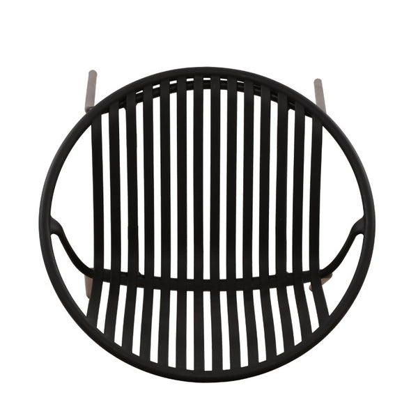 English Elm 7 Piece Outdoor Aluminum Polypropylene Dining Set with Six Stackable Patio Chairs N768P192555K_6_N768P491921B
