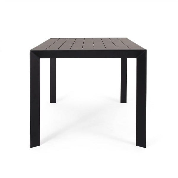 English Elm 7 Piece Outdoor Aluminum Polypropylene Dining Set with Six Stackable Patio Chairs N768P192555K_6_N768P491921B