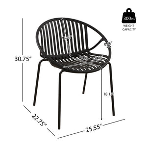 English Elm 7 Piece Outdoor Aluminum Polypropylene Dining Set with Six Stackable Patio Chairs N768P192555K_6_N768P491921B