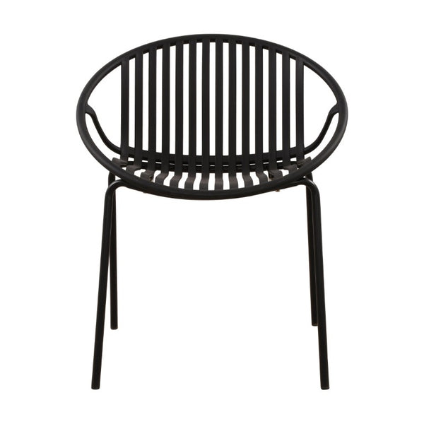 English Elm 7 Piece Outdoor Aluminum Polypropylene Dining Set with Six Stackable Patio Chairs N768P192555K_6_N768P491921B