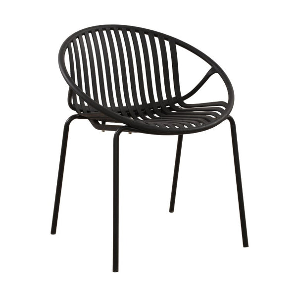 English Elm 7 Piece Outdoor Aluminum Polypropylene Dining Set with Six Stackable Patio Chairs N768P192555K_6_N768P491921B