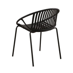 English Elm 7 Piece Outdoor Aluminum Polypropylene Dining Set with Six Stackable Patio Chairs N768P192555K_6_N768P491921B