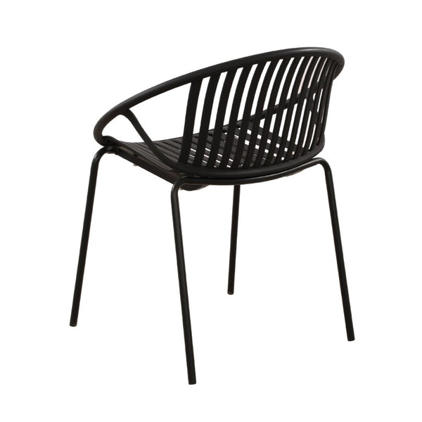 English Elm 7 Piece Outdoor Aluminum Polypropylene Dining Set with Six Stackable Patio Chairs N768P192555K_6_N768P491921B