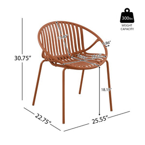 English Elm 7 Piece Outdoor Aluminum Dining Set with Polypropylene Stackable Chairs for Patio N768P192555O_6_N768P491921B