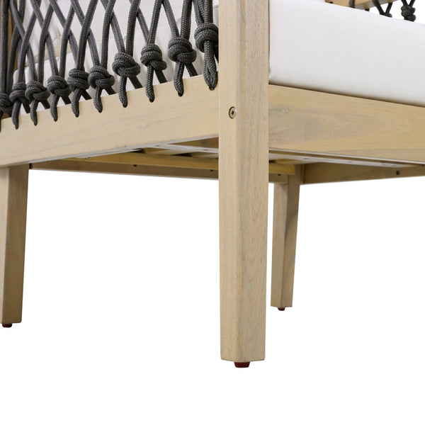 English Elm Outdoor Acacia Wood Club Chairs Set of 2 with Handwoven Rope Arms and Cushions Light Teak N768P363953L_2
