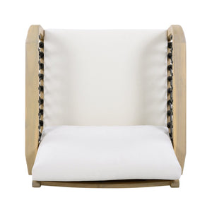 English Elm Outdoor Acacia Wood Club Chairs Set of 2 with Handwoven Rope Arms and Cushions Light Teak N768P363953L_2