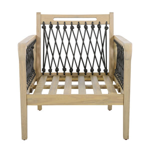 English Elm Outdoor Acacia Wood Club Chairs Set of 2 with Handwoven Rope Arms and Cushions Light Teak N768P363953L_2