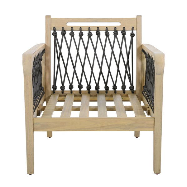 English Elm Outdoor Acacia Wood Club Chairs Set of 2 with Handwoven Rope Arms and Cushions Light Teak N768P363953L_2