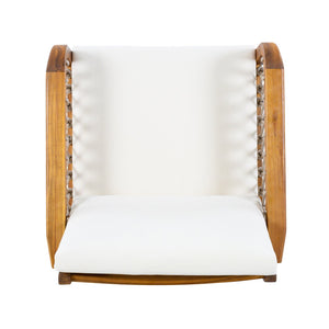 English Elm Outdoor Acacia Wood Club Chairs Set of 2 with Handwoven Rope Arms and Cushions Teak N768P363953T_2
