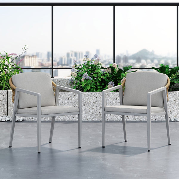 English Elm Outdoor Pe Rattan Armchairs Set of 2 with Cushions Uv Resistant Patio Seating N768P372926N