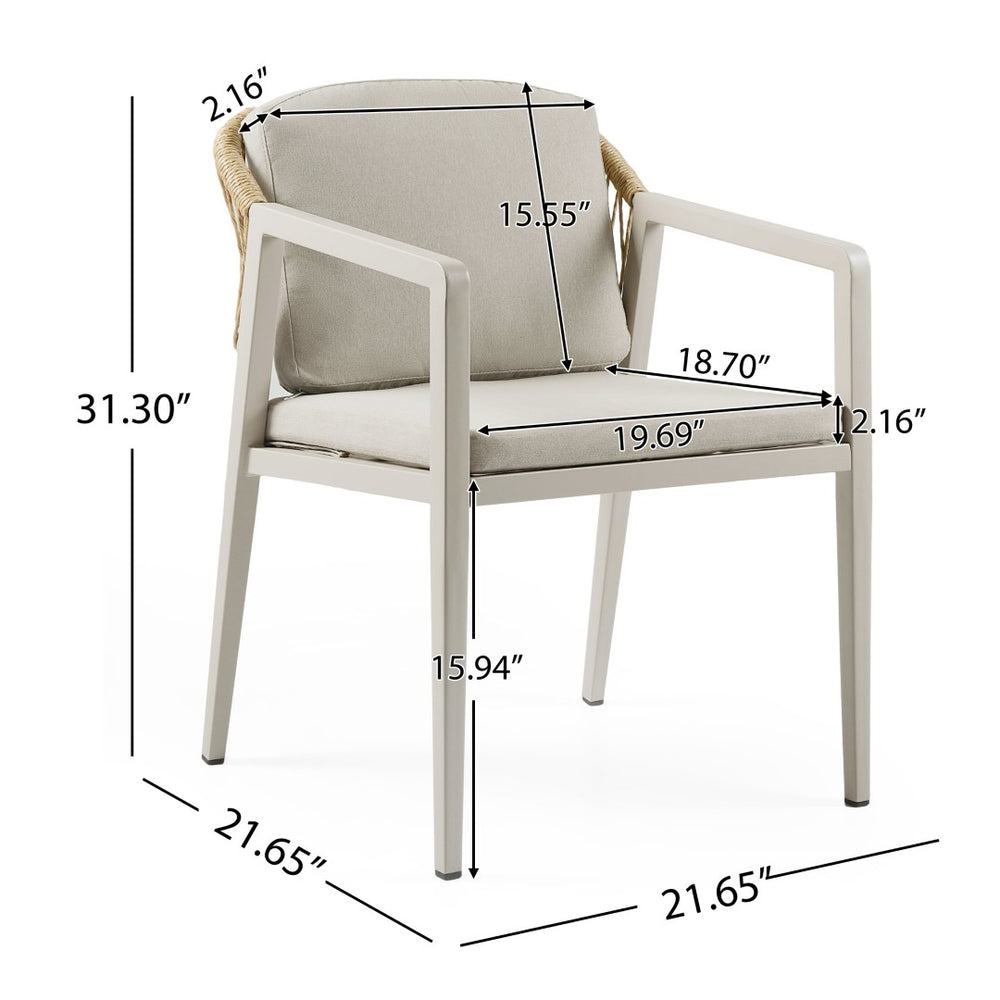 English Elm Outdoor Pe Rattan Armchairs Set of 2 with Cushions Uv Resistant Patio Seating N768P372926N