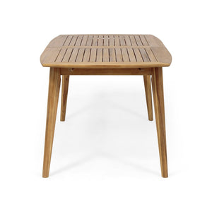 English Elm 7-piece Outdoor Dining Set Acacia Wood Expandable Table with Pe Rattan Iron Chairs N768P372926N_65428.00