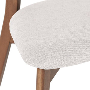 English Elm Mid-Century Walnut Frame Rubberwood Dining Chair Set with Foam Padded Upholstery Light Beige / Walnut 20.25 x 20.25 x 31.5 N768P379795L_4