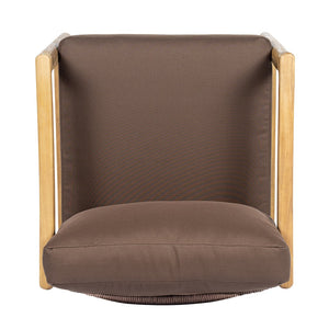 English Elm Outdoor Acacia Wood Club Chair Set with Woven Rope Back and Cushions for Patio Brown / Teak N768P383070B_2