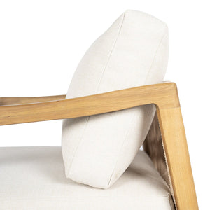 English Elm Outdoor Acacia Wood Club Chair Set with Woven Rope Back and Cushions for Patio Teak / Beige N768P383070T_2