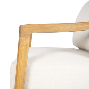 English Elm Outdoor Acacia Wood Club Chair Set with Woven Rope Back and Cushions for Patio Teak / Beige N768P383070T_2
