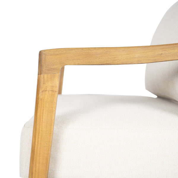 English Elm Outdoor Acacia Wood Club Chair Set with Woven Rope Back and Cushions for Patio Teak / Beige N768P383070T_2
