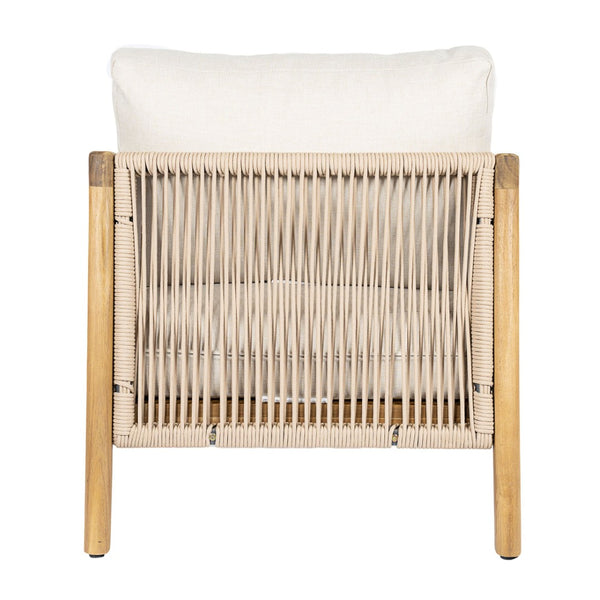 English Elm Outdoor Acacia Wood Club Chair Set with Woven Rope Back and Cushions for Patio Teak / Beige N768P383070T_2