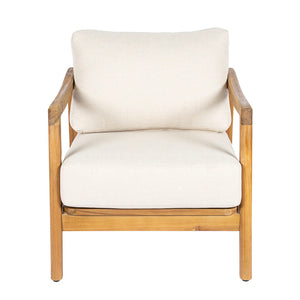 English Elm Outdoor Acacia Wood Club Chair Set with Woven Rope Back and Cushions for Patio Teak / Beige N768P383070T_2