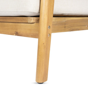 English Elm Outdoor Acacia Wood Club Chair Set with Woven Rope Back and Cushions for Patio Teak / Beige N768P383070T_2