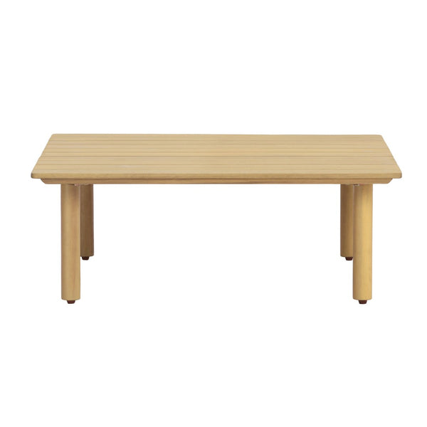 English Elm Acacia Solid Wood Outdoor Square Coffee Table with Slatted Top for Patio Decor N768P395019L