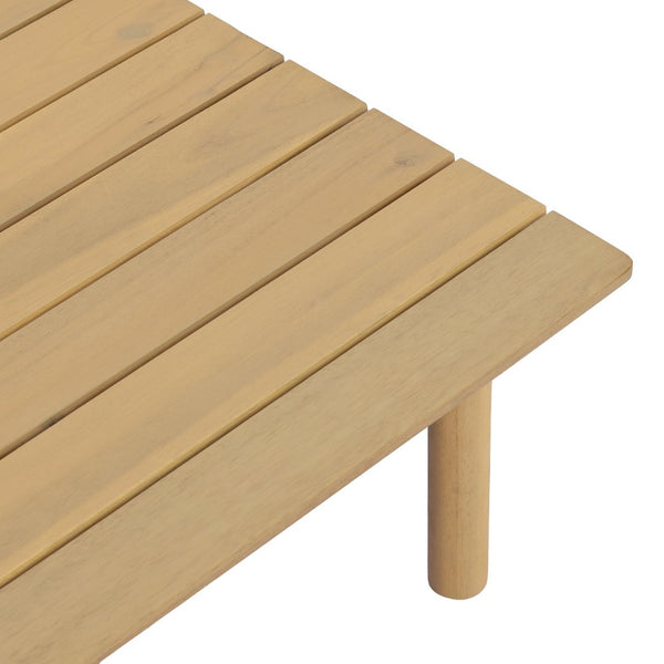 English Elm Acacia Solid Wood Outdoor Square Coffee Table with Slatted Top for Patio Decor N768P395019L