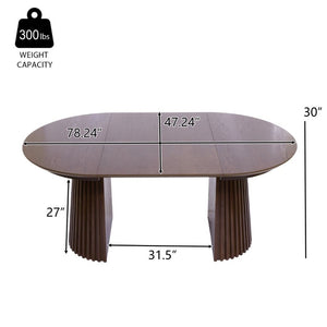 English Elm Table-Top,brown Oval Extendable Engineered Wood Dining Surface Warm Grain Finish N768P399828D