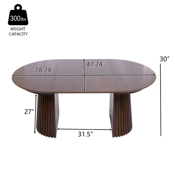 English Elm Table-Top,brown Oval Extendable Engineered Wood Dining Surface Warm Grain Finish N768P399828D