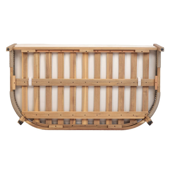 English Elm Outdoor Acacia Wood Loveseat Set with Two Tier Coffee Table Woven Rope Accents N768P410678N