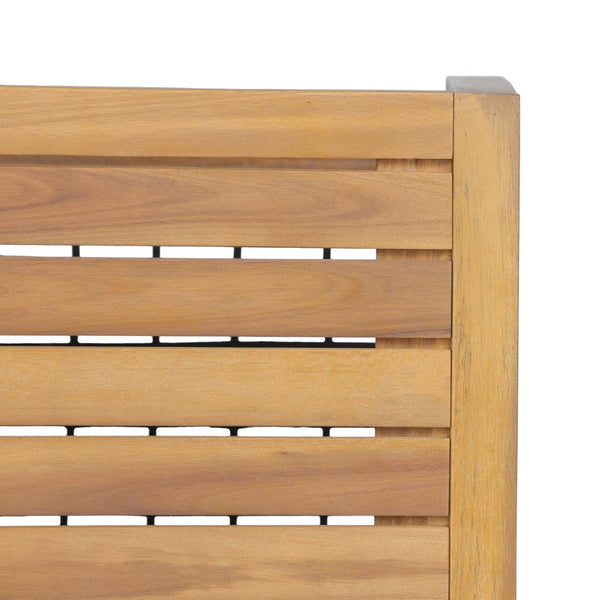 English Elm Outdoor Acacia Slatted Patio Table with Woven Rope Shelf for Coastal Lounging N768P410982L